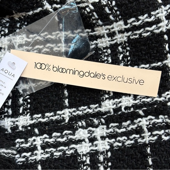 Aqua Plaid Shacket Shirt Jacket Tweed Black White XS ASO Selena Gomez NEW - Picture 15 of 15